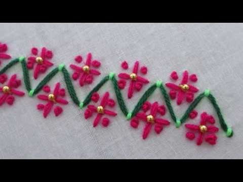 Modified hand embroidery, flower stitch