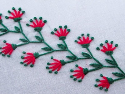 Modified hand embroidery flower stitch embroidery design