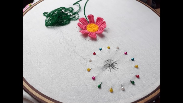New pin trick amazing sewing trick | Hand embroidery flower trick