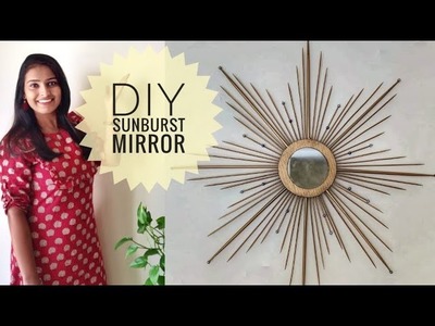 ഒരു ഈസി വോൾ ഹാങ്ങിങ്ങ്. DIY sunburst mirror.home decor. budget friendly wall hanging. lovemytribe