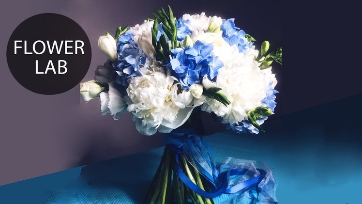 Wedding bouquet with Blue Hydrangea | DIY Wedding bouquet
