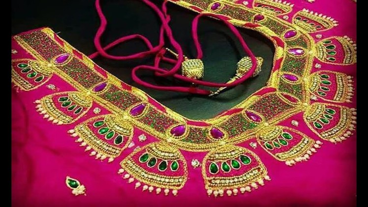 Amazing Aari Embroidery Work Blouse Designs For Wedding Pattu Sarees | Blouse Design For Silk Saree