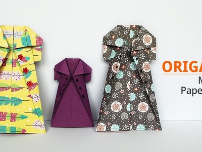 Basteln Ideen : Origami Mantel - Origami clothes coat - basteln mit Papier, Papier falten 옷종이접는법