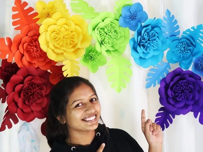 Birthday Decoration Ideas - Giant Paper flower easy wall decoration ideas