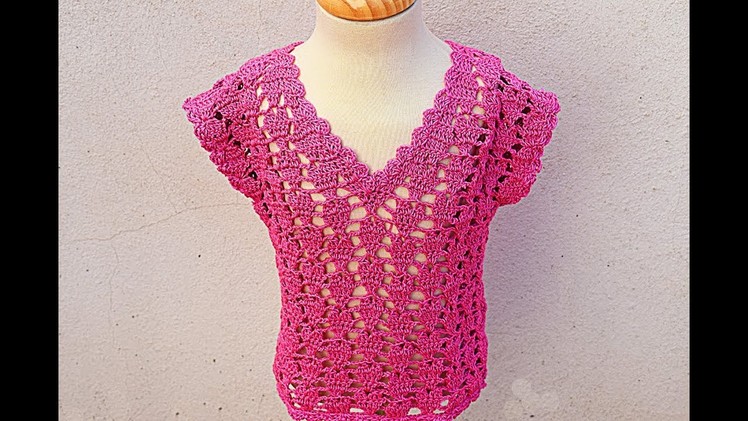 Crochet hearts blouse for girls Majovel crochet #crochet #crochetblouse