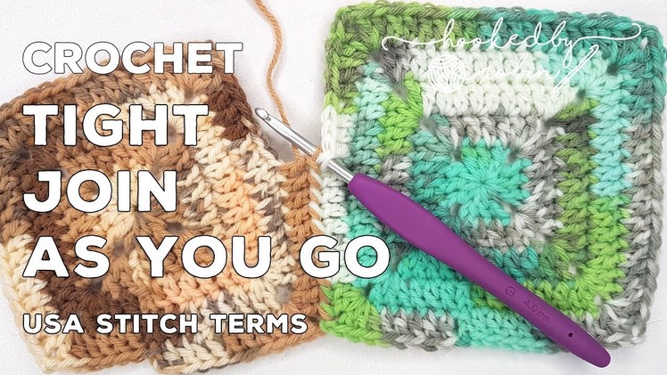 Crochet Tight Join As You Go Method | Solid Granny Square Joining | JAYG for solid crochet squares