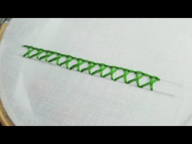 Crossed Blanket Stitch Border (Hand Embroidery Work)