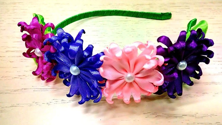 D.Y.I. |  New Petal |  How to make Satin Ribbon Flower Headband | Easy satin Flower