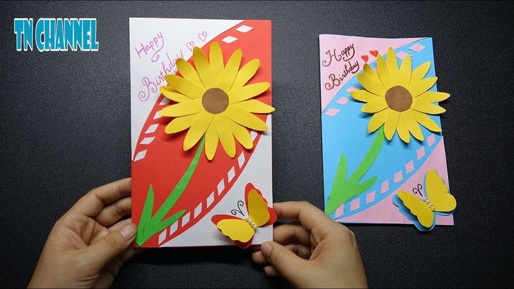 DIY Beautiful Birthday card - DIY Gift Idea -  Easy Paper Crafts TIME LAPSE