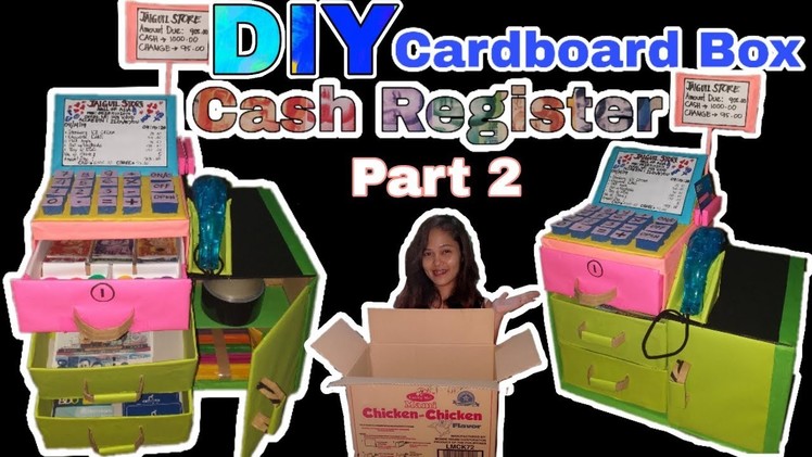 DIY Cardboard box CASH REGISTER toy for kids |Part 2