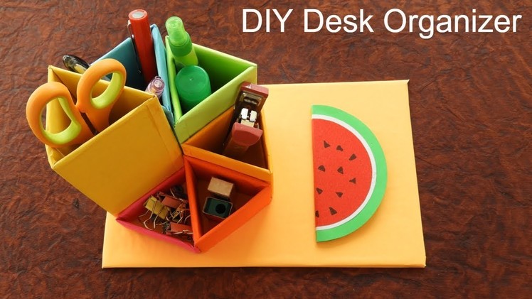 DIY Desk Organizer | DESKTOP ORGANIZER from Cardboard | Desk Decor Ideas  - Back to school