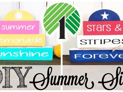 DIY Dollar Tree Summer Signs | DOUBLE SIDED
