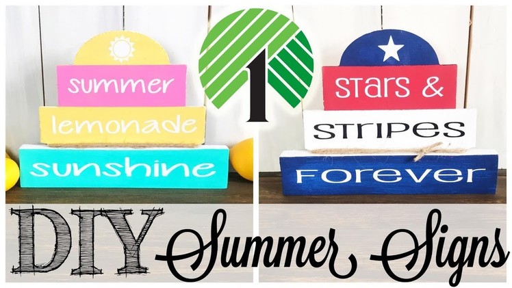 DIY Dollar Tree Summer Signs | DOUBLE SIDED