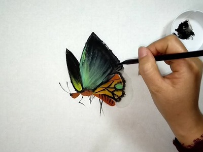 DIY Hand Painting of Chinese Brush Painting Butterfly