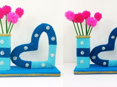 DIY Heart Showpiece Craft | Beautiful Tabletop | Wool Thread Design | Amazing Craft ideas | Home Dec