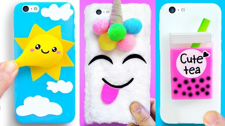 DIY PHONE CASES (Stress Relievers) | Easy & Cute Phone Projects & iPhone Hacks