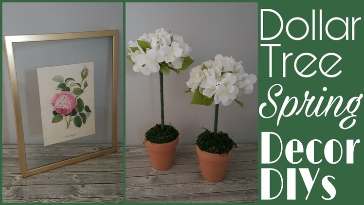 Dollar Tree Spring DIYs •  topiaries and framed art