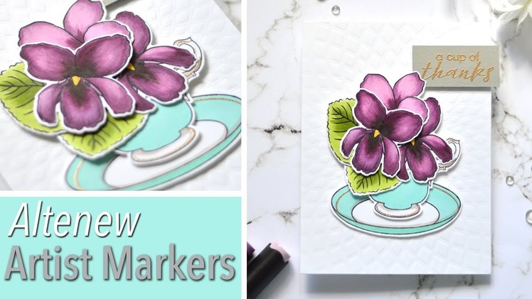 How to Colour with Artist Markers - Altenew Sweet Violets