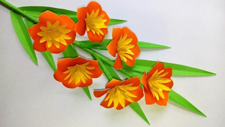 How to Make Beautiful Stick Flower with Paper -  Paper Flower Making Step by Step