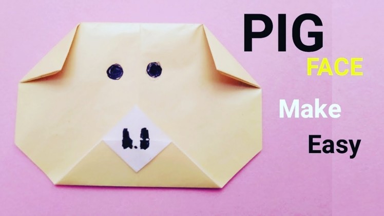 How to make origami pig face - paper piggi face easy