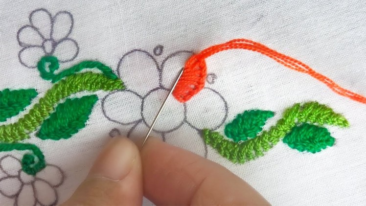 Latest designs hand embroidery for dress, easy hand stitch tutorial,herringbone stitch