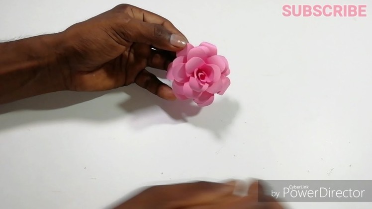 Make Beautiful paper Rose flowers || How to make Rose flower with paper flower vase