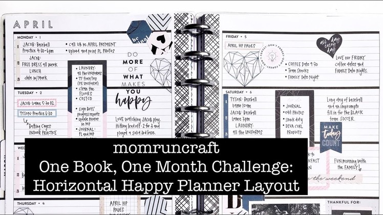One Month, One Sticker Book Challenge: Horizontal Planner Layout