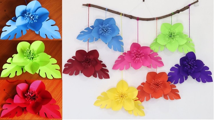 Paper flower wall hanging - DIY Easy wall decoration ideas
