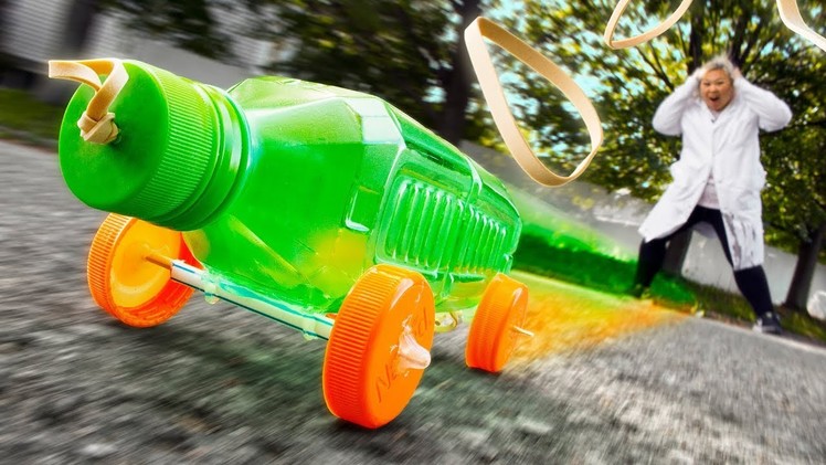 RUBBER BAND POWERED TOY CAR using PLASTIC BOTTLES