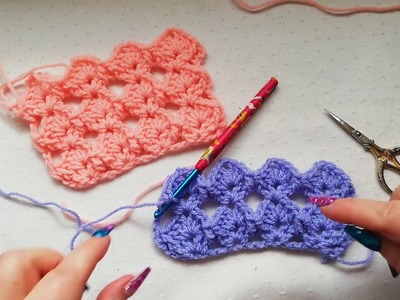 Scallop stitch easy crochet tutorial, Crochet Nuts