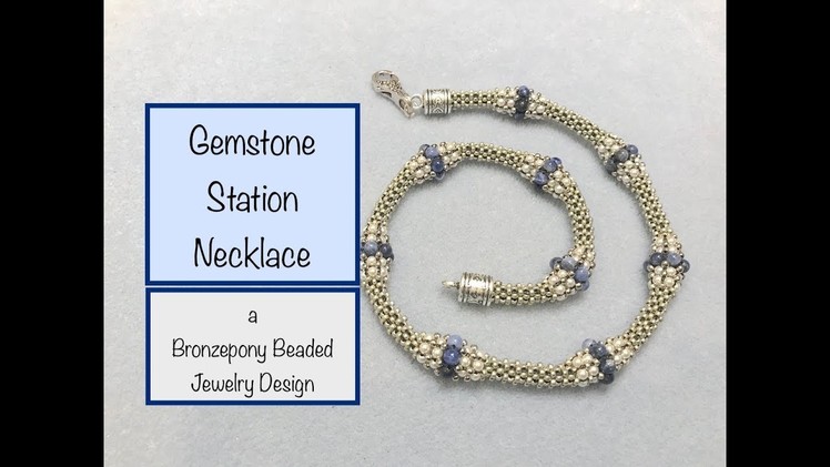 Sodalite Gemstone Station Necklace