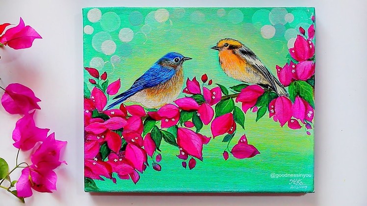 STEP By STEP Birds Painting for Beginners and Tips on Acrylic Painting