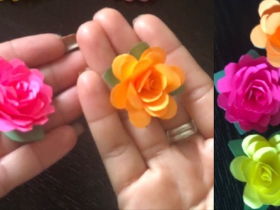 Tiny rose.paper flower easiest and prettiest.Papierblumen.Fleurs de papier