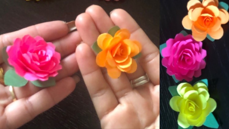 Tiny rose.paper flower easiest and prettiest.Papierblumen.Fleurs de papier