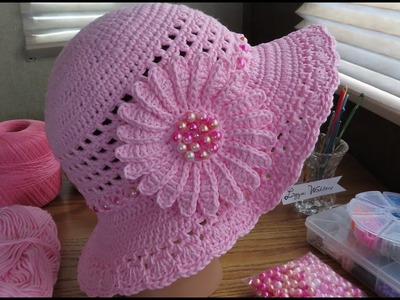 Crochet Sparkly Summer Sun Hat Part 1