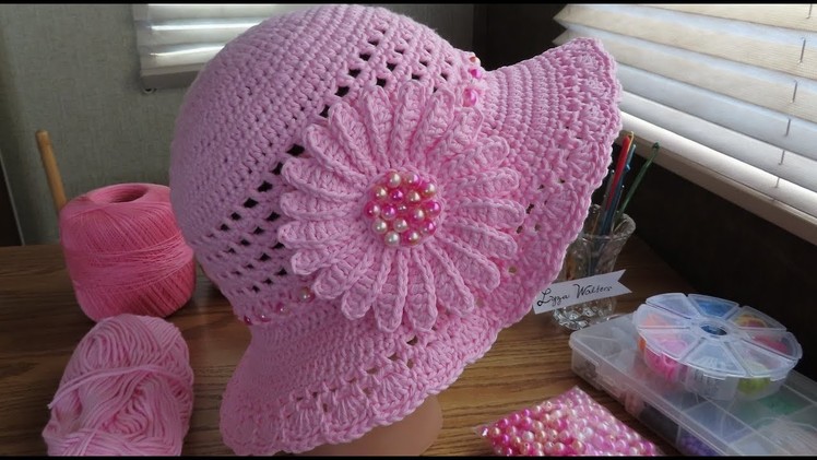 Crochet Sparkly Summer Sun Hat Part 1