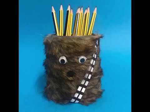 DIY Chewbacca Pencil Pot | Easy Star Wars Craft