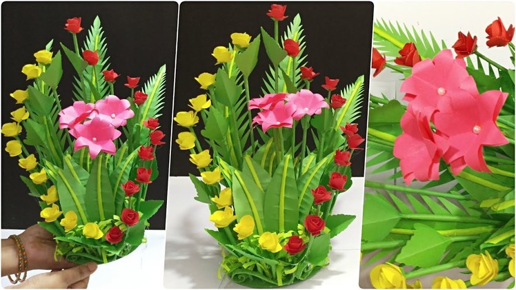 DIY Colorful Flower BOUQUET ???? Beautiful Paper Design Flower BOUQUET ???? Best BOUQUET Crafts Ideas ????