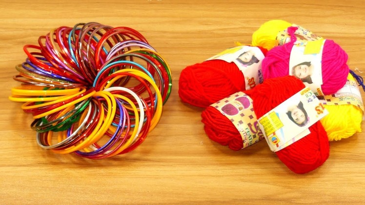 DIY Old bangles & woolen reuse idea | DIY art and craft | DIY HOME DECO