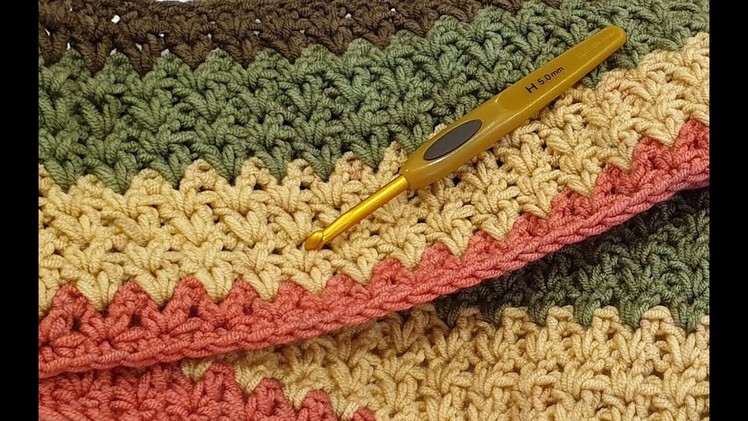 Double Crochet V-Stitch Blanket Border - Part 2