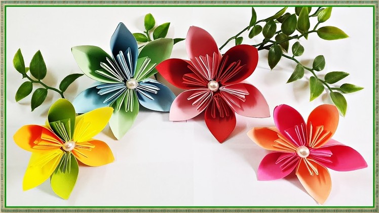 Easy origami paper flower for beginners  ||  Kids origami ideas  ||  Origami flower