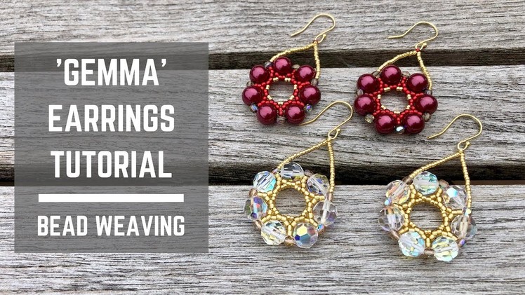 Gemma earrings tutorial | Bead Weaving | Beaded Earrings