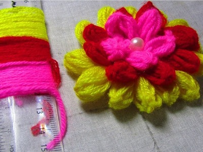 how to make woolen flower in tamil