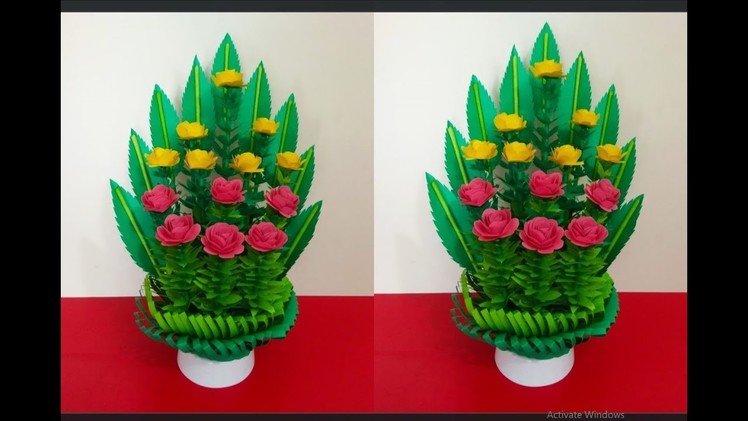 Handmade paper Flower Bouquet|Paper Flower Bouquet Tutorial|Floral Design Bouquet|Crazy Craft Ideas
