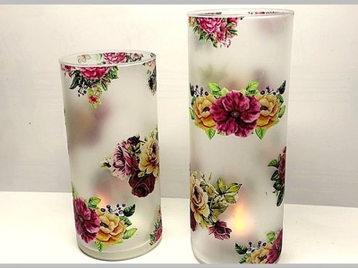 How to make frosted glass | decoupage on frosted glass