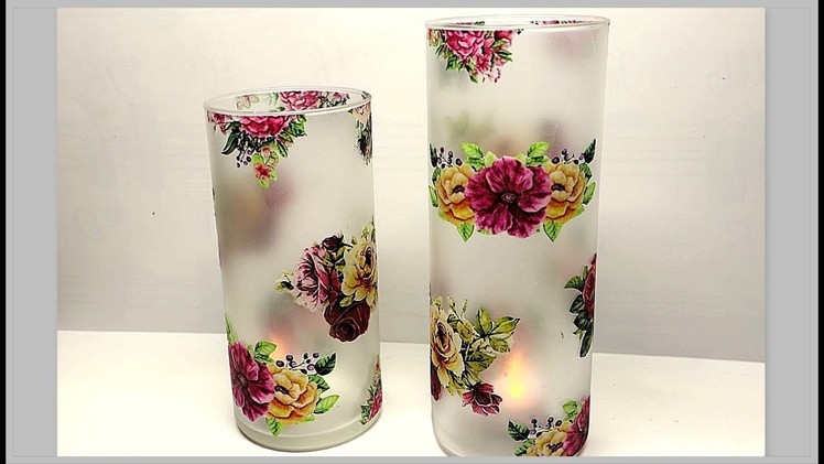 How to make frosted glass | decoupage on frosted glass