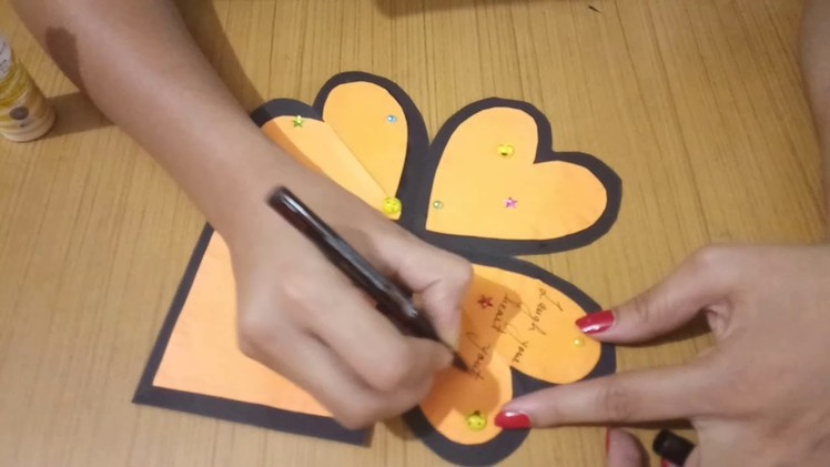 How to make heart pop up card