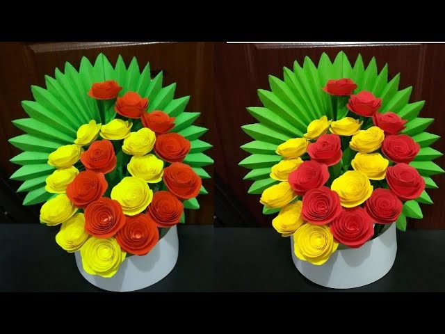 How To Make Paper Flower Bouquet. Easy Paper Flower Bouquet. Floral decoration