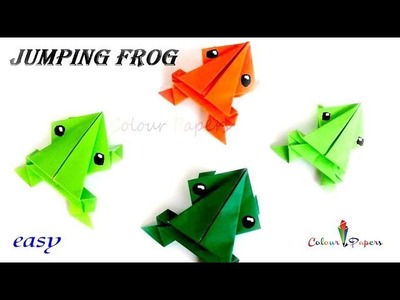 Jumping Frog - How to Make a Paper Frog that Jumps High and Far-Origami Jumping Frog - COLOUR PAPERS