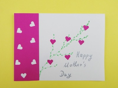 Mothers Day card with hearts DIY scrapbooking Muttertag Karte mit Herzen